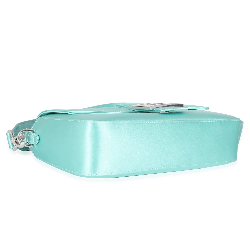 Fendi x Tiffany & Co Blue Silk Medium Baguette Bag - Picture 2 of 7